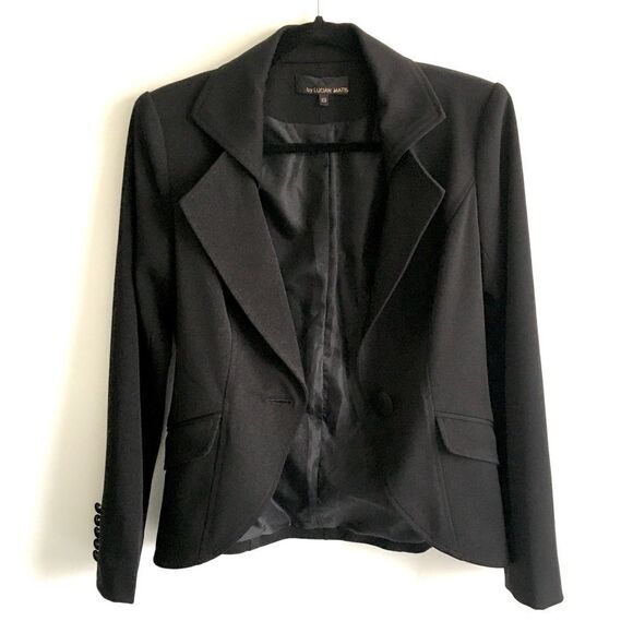 Matis by LUCIAN MATIS Black Single Button Front Blazer Jacket XS - Picture 1 of 9
